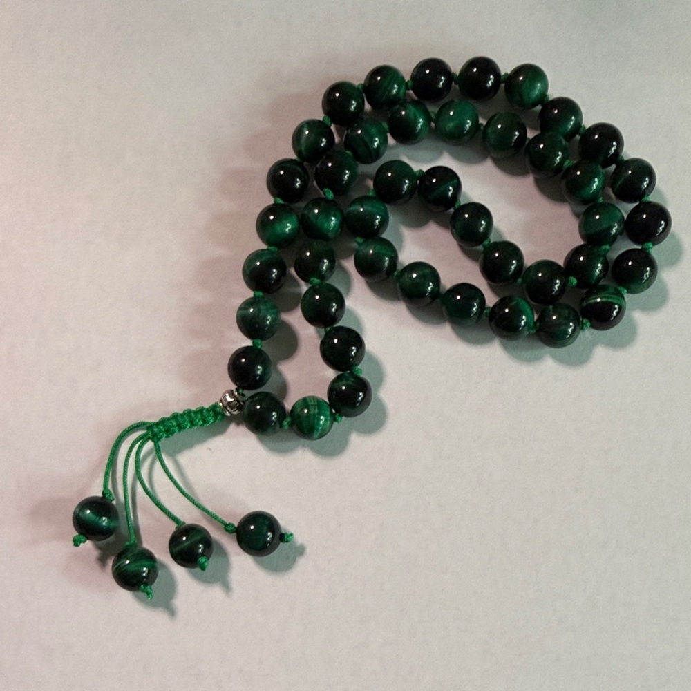 Green Tiger Eye Bead Necklace